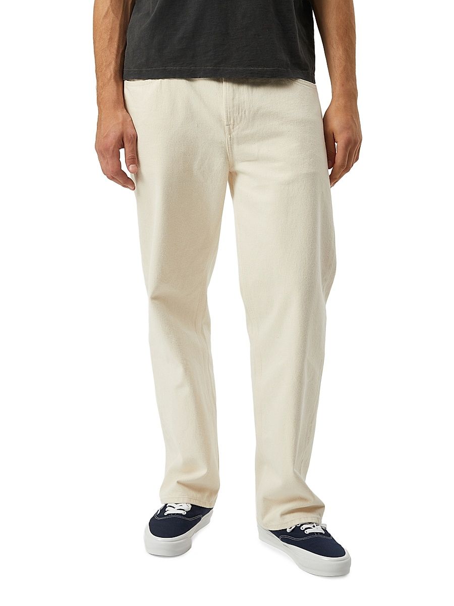 Men's Natural Straight-Leg Jeans - Natural - Size 32