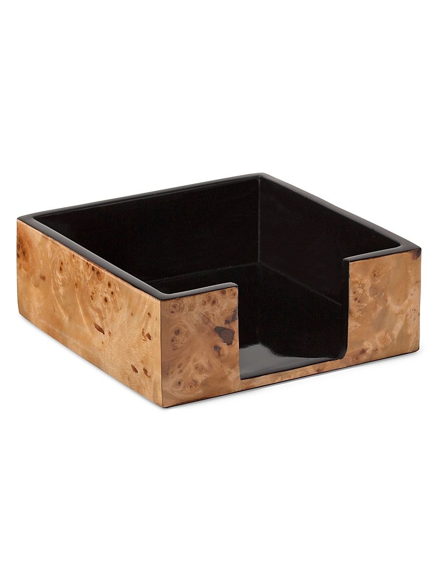 Small Burl Veneer Wood Napkin Holder