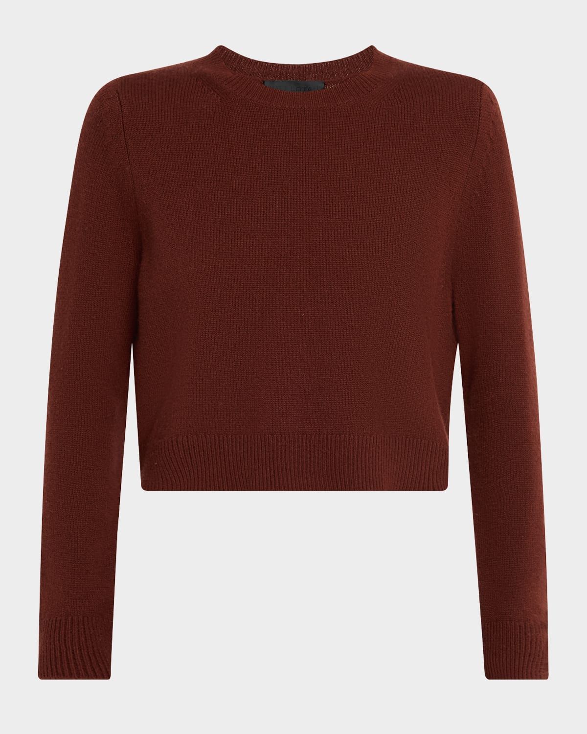 Venus Dark Rust Cashmere Crop Sweater