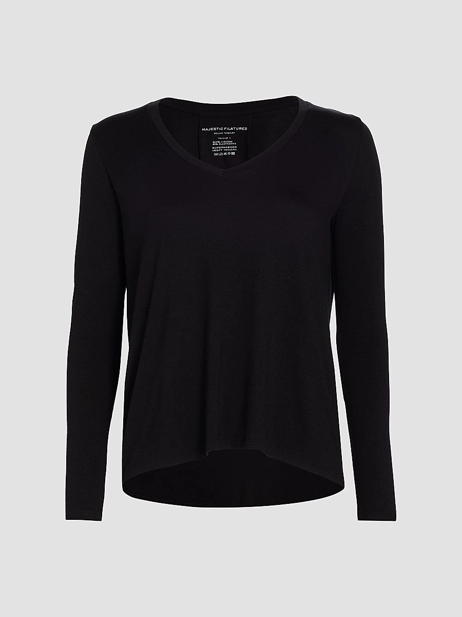Majestic Filatures Women's Soft Touch Heathered Tee - Noir - Size XS