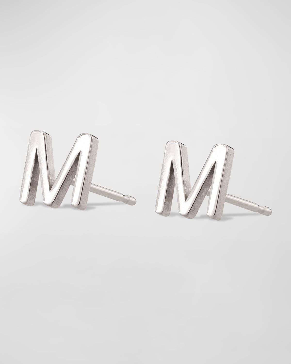 White Gold Mini Initial Earring