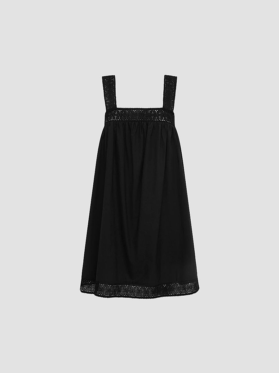 Peony Women's Tapestry Broderie Cover-Up Minidress - Noir - Size Small