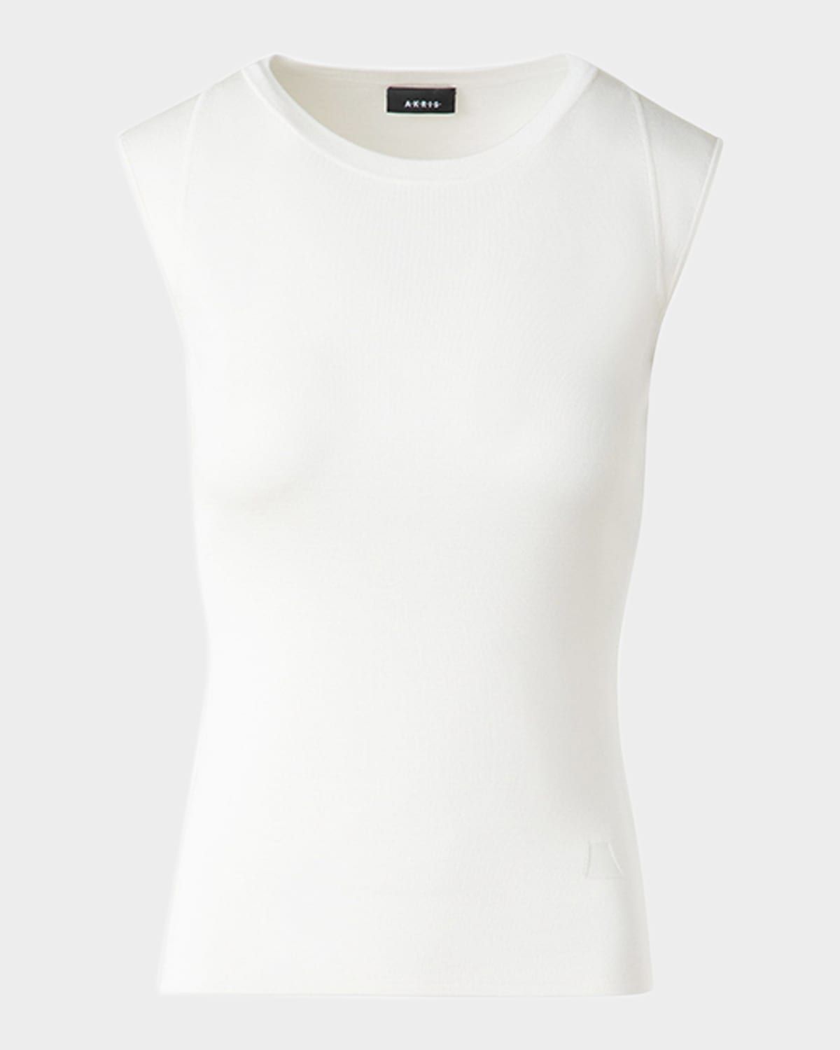 Sleeveless Fitted Silk Knit Top
