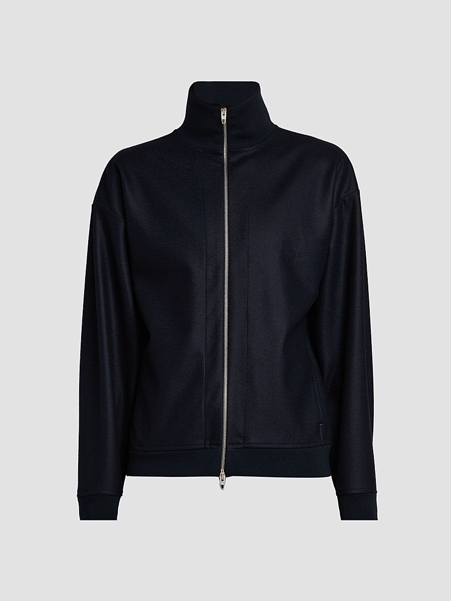 Men's Melton Wool Zip-Front Jacket - Midnight - Size 40