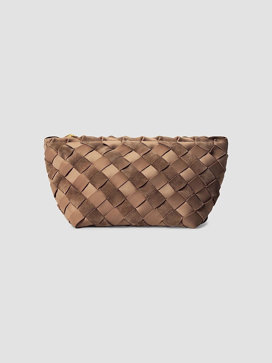 Women's Gigi Large Striped Suede Clutch Bag - Canyon