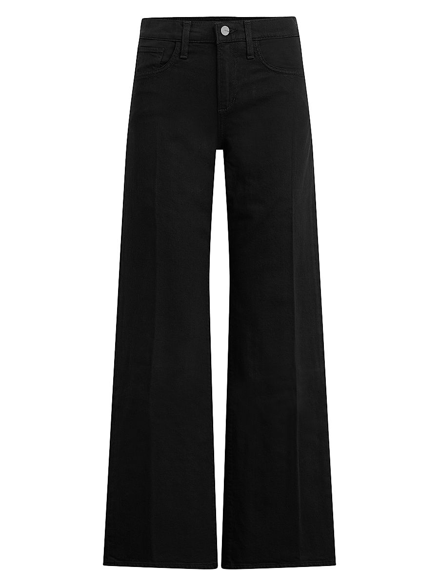 Women's The Lou Lou Low-Rise Wide-Leg Jeans - Black - Size 31