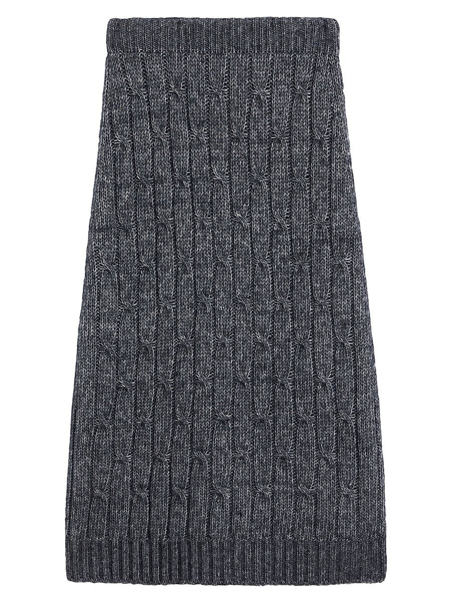 Women's Flared Alpaca Blend Skirt - Dark Grey - Size XL