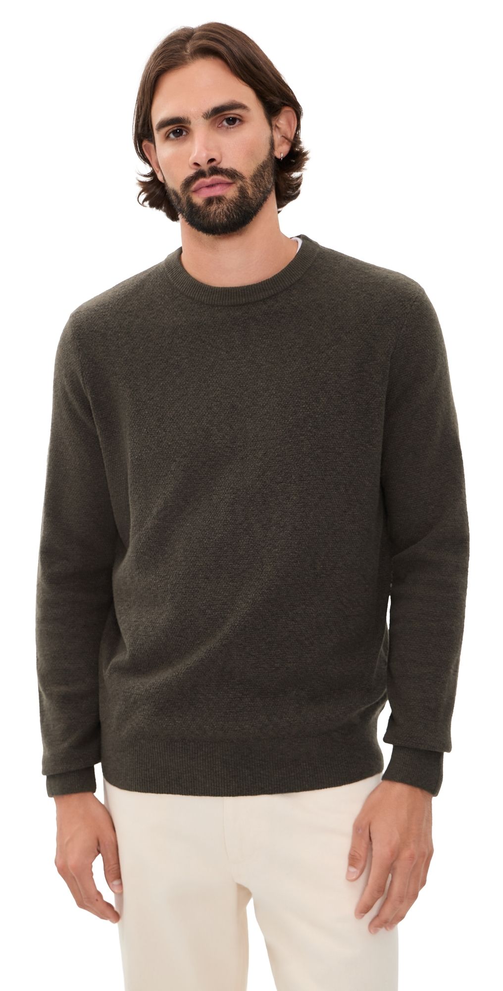 Faherty Jackson Crew Sweater Coast Brown S