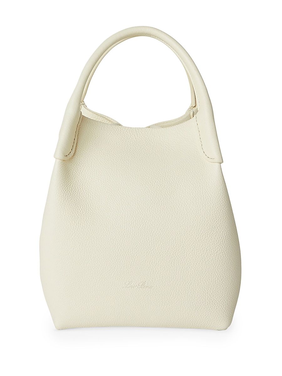 Women's Bale Leather Top Handle Bag - Whisper White