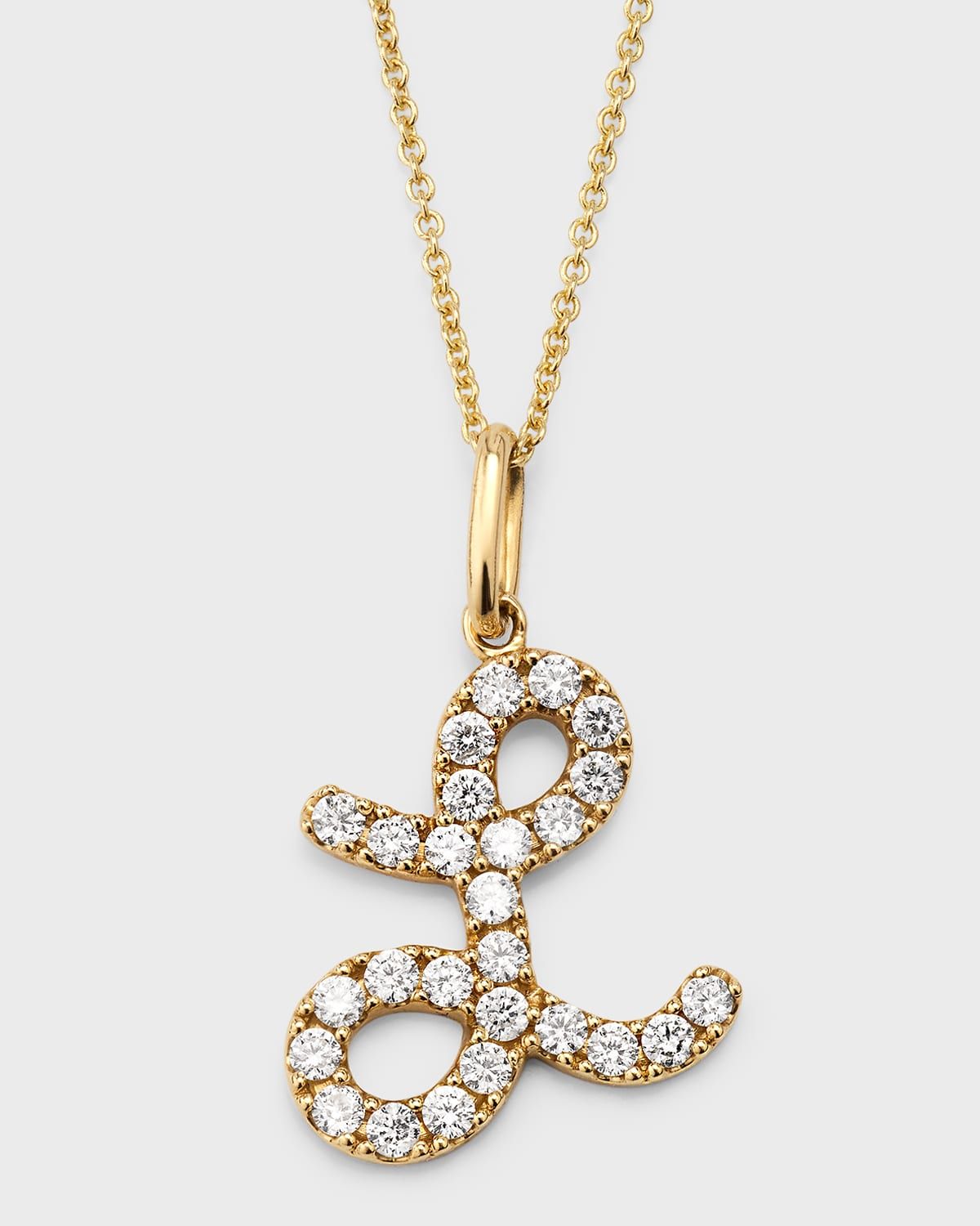 14k Diamond Pave Initial Necklace
