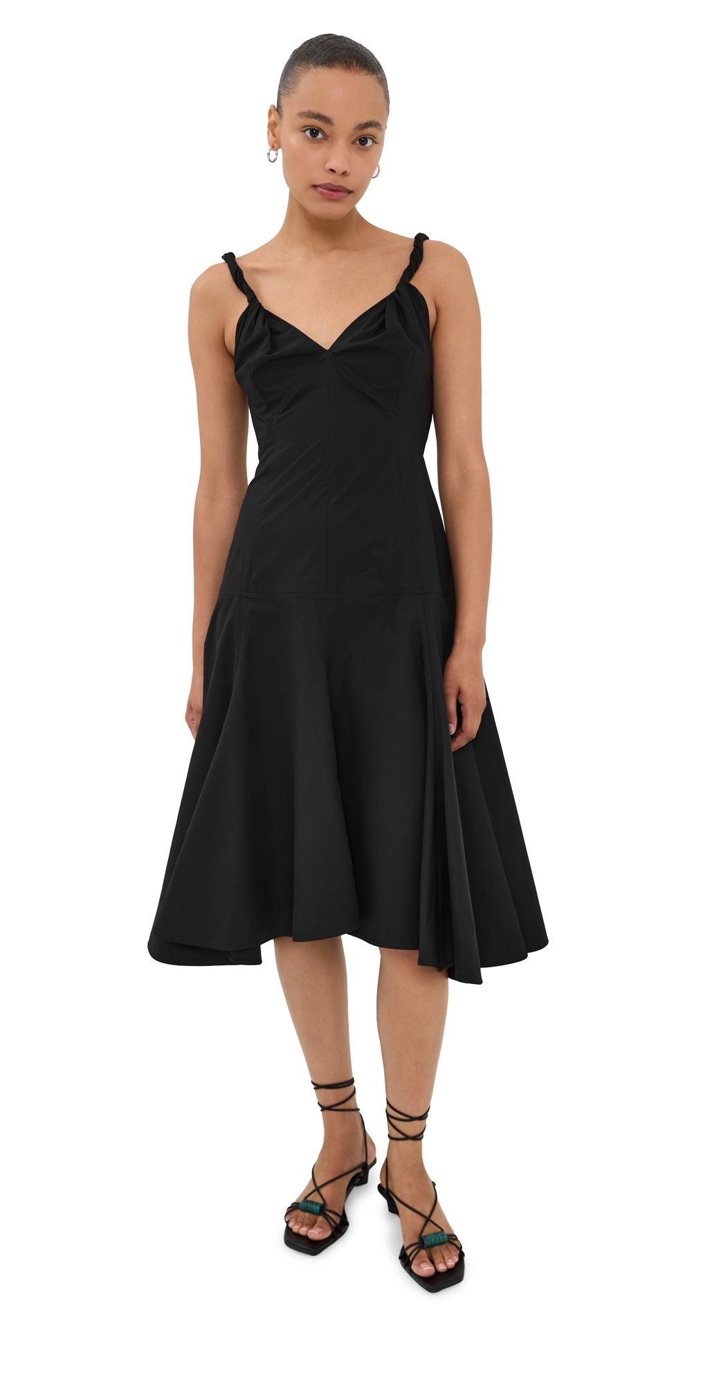 Proenza Schouler Leo Dress In Classic Cotton Shirting Black 10