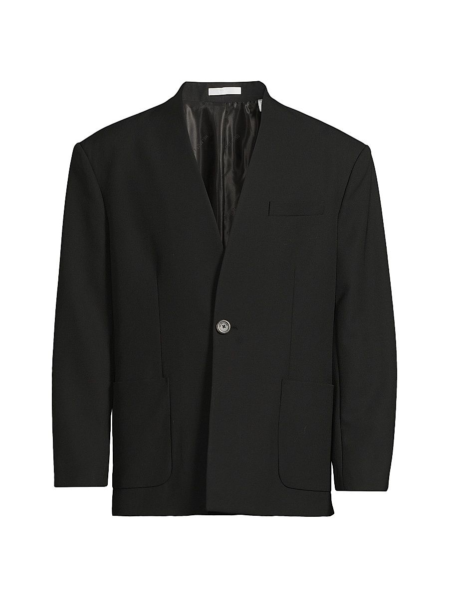 Men's Shawl Driver Wool Blazer - Black - Size 42