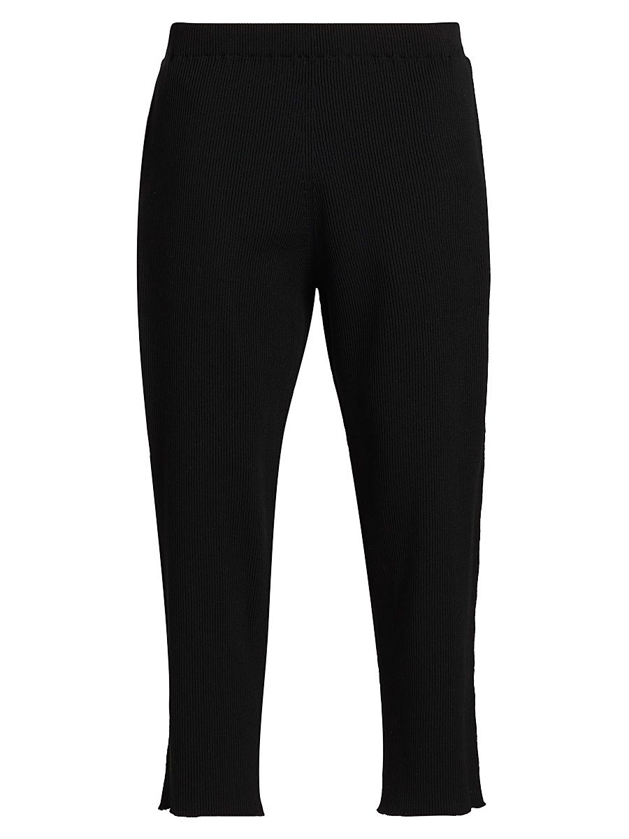 Men's August Knit Pleated Tapered-Leg Pants - Black - Size Large