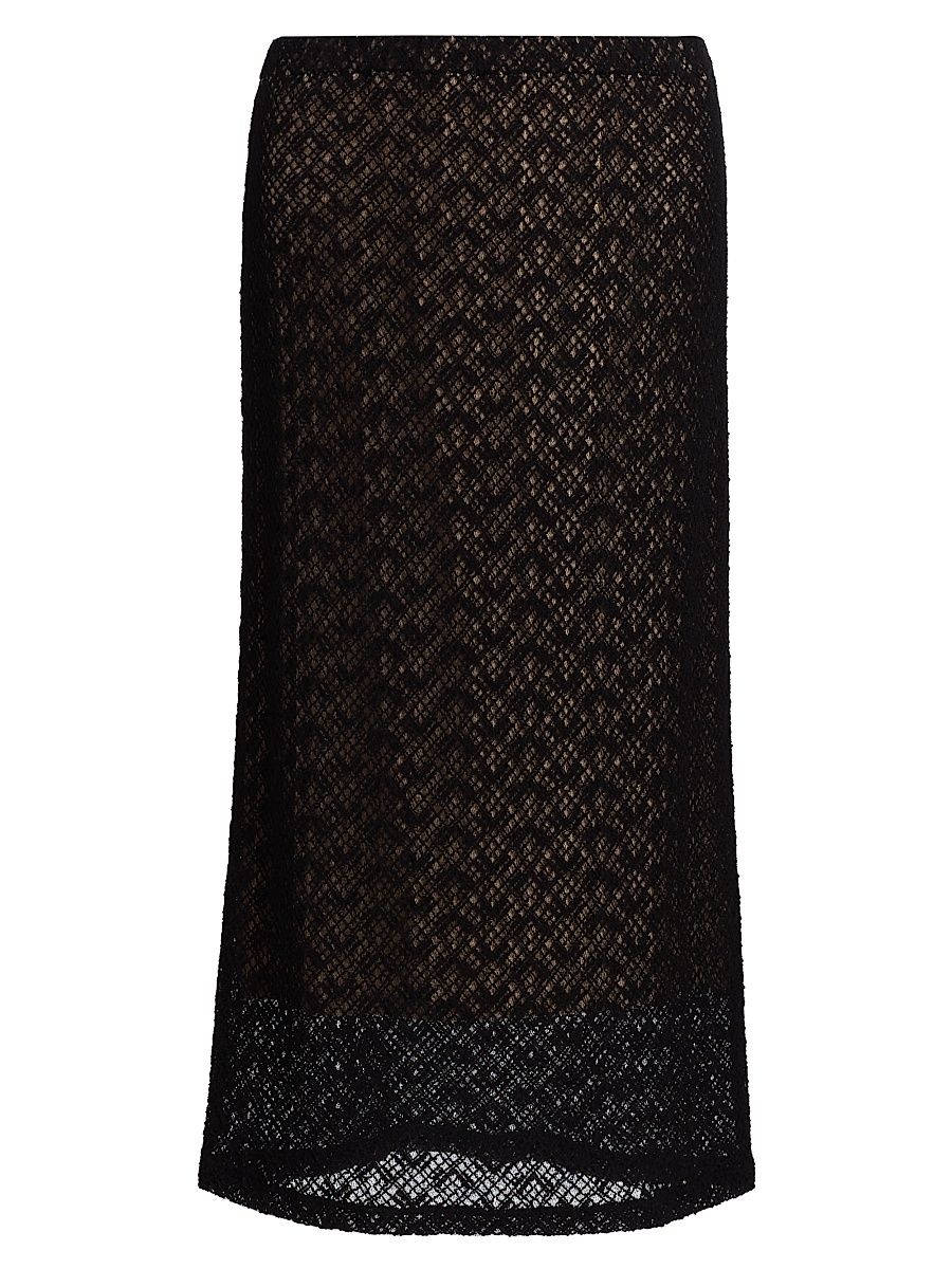 Women's Lace Midi-Skirt - Black - Size XS