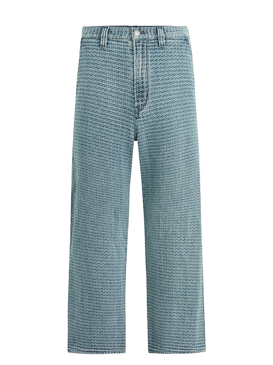 Men's Luca Jacquard Wide-Leg Carpenter Jeans - Jacquard Indigo - Size 36