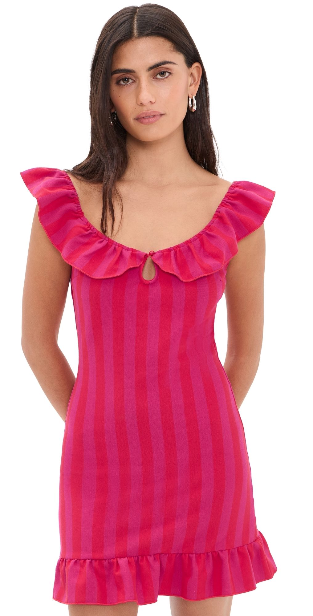 Lisa Says Gah Eloise Mini Dress Raspberry Stripe XL