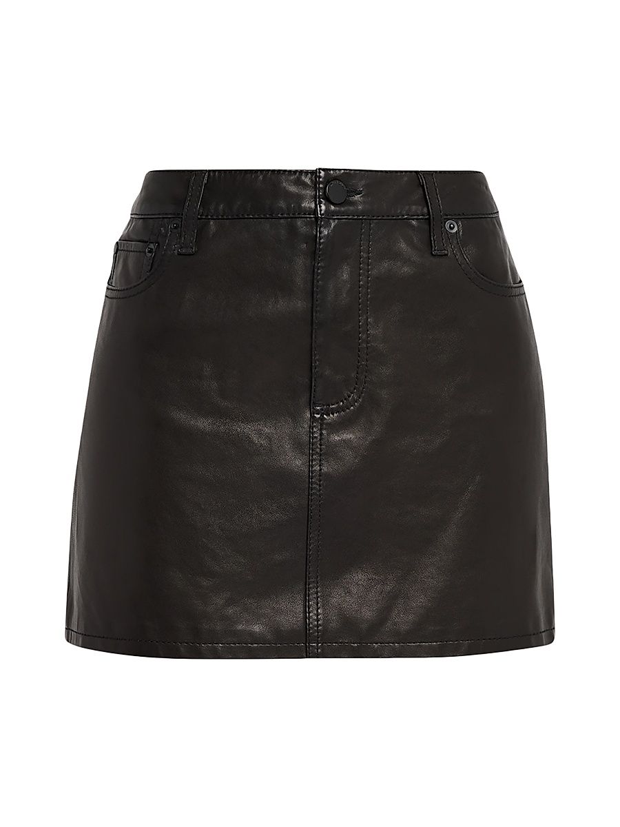 Women's Joss Leather Miniskirt - Black - Size 14