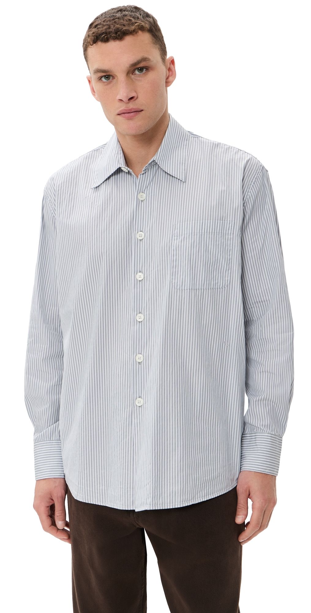 Our Legacy Above Button Down Shirt Faubourg Stripe Super Poplin 48