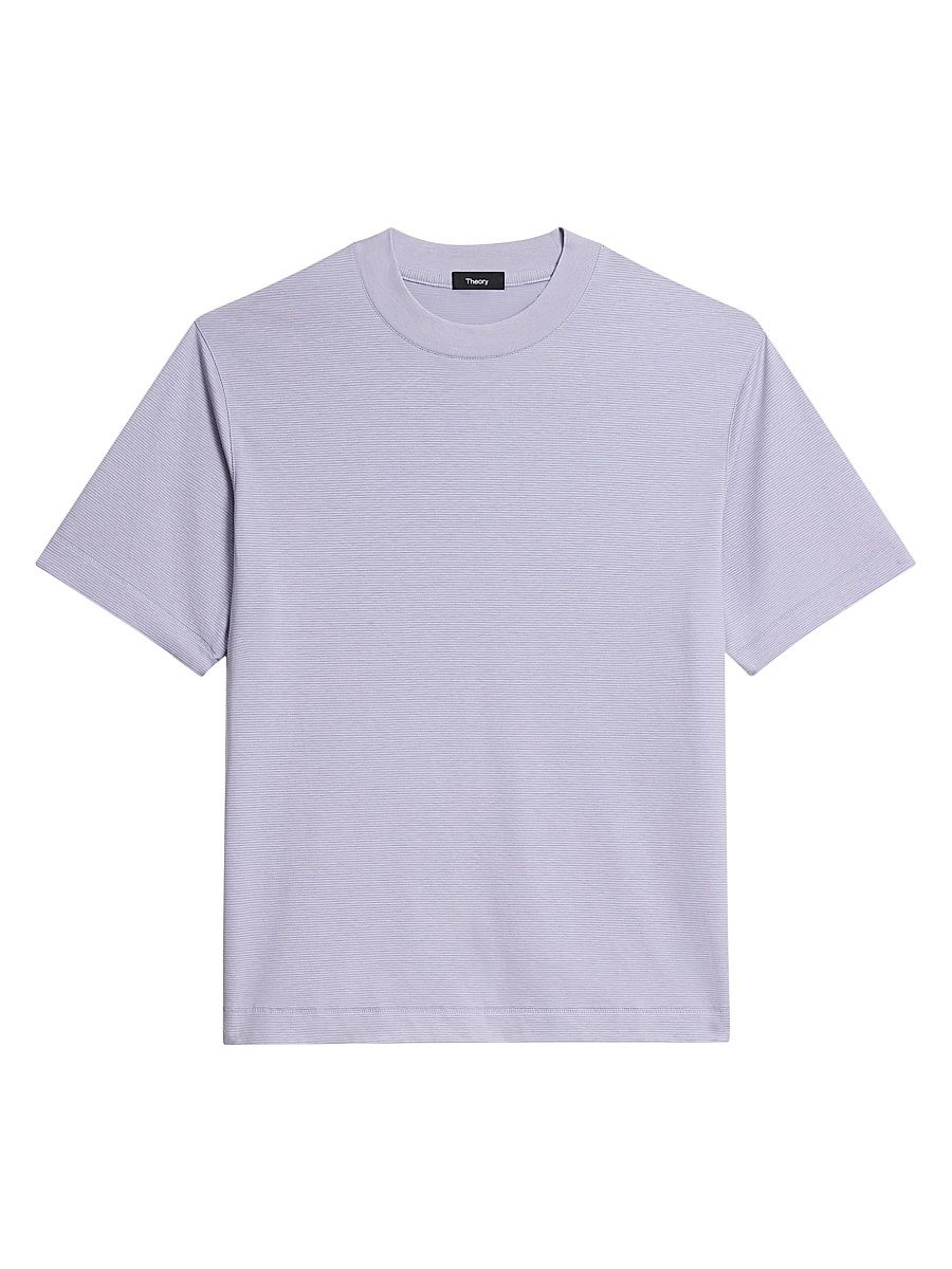Men's Striped Relaxed-Fit T-Shirt - Gray Lilac - Size XL