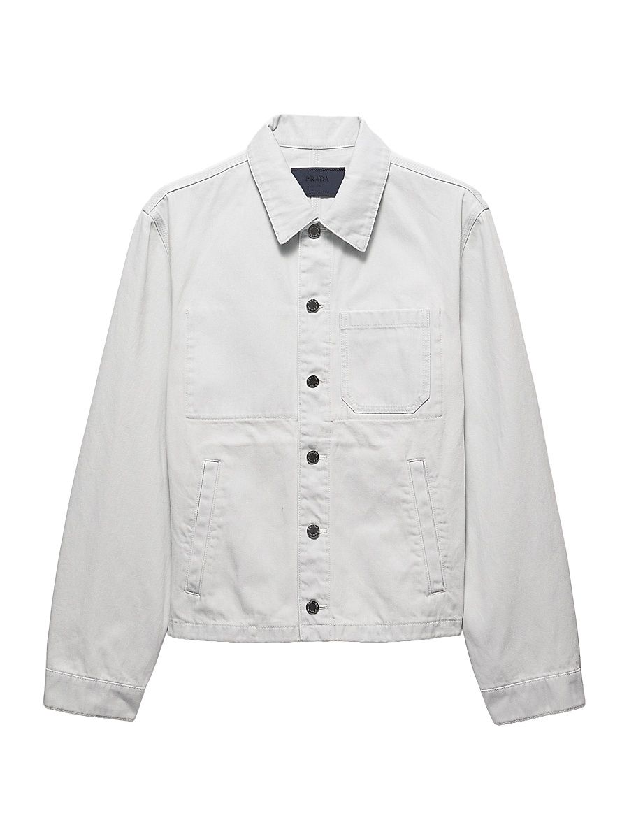 Men's Denim Blouson Jacket - Grey - Size Large