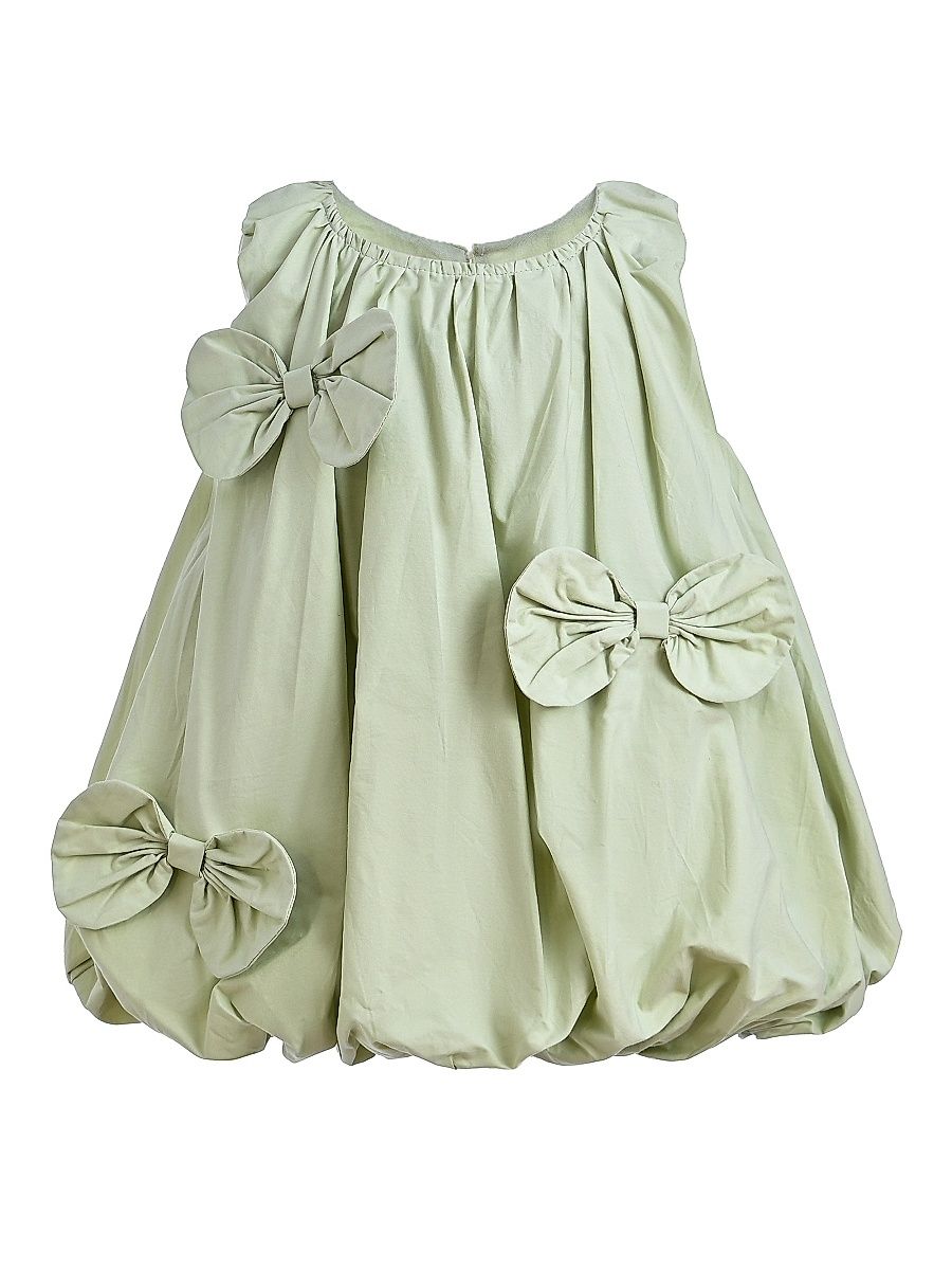 Little Girl's Sleeveless Bow Dress - Sage - Size 6