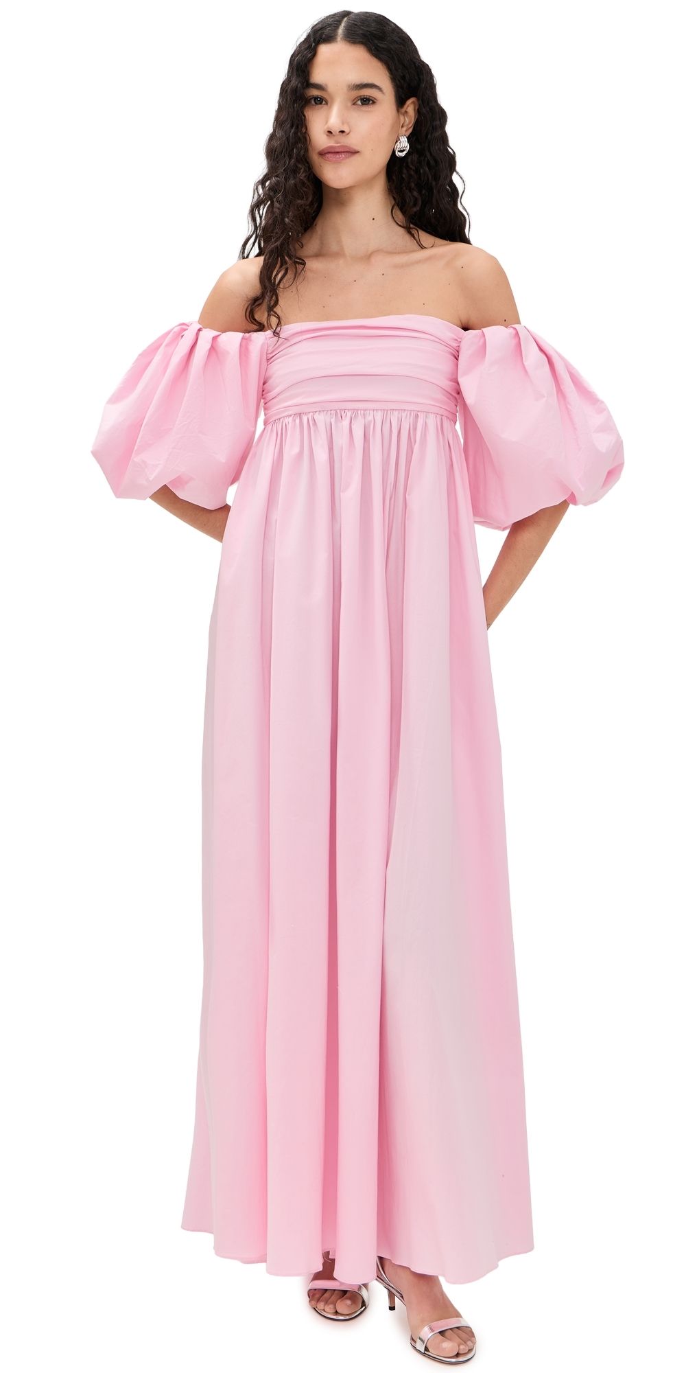 CAROLINE CONSTAS Emilia Maxi Dress Peony Pink XS