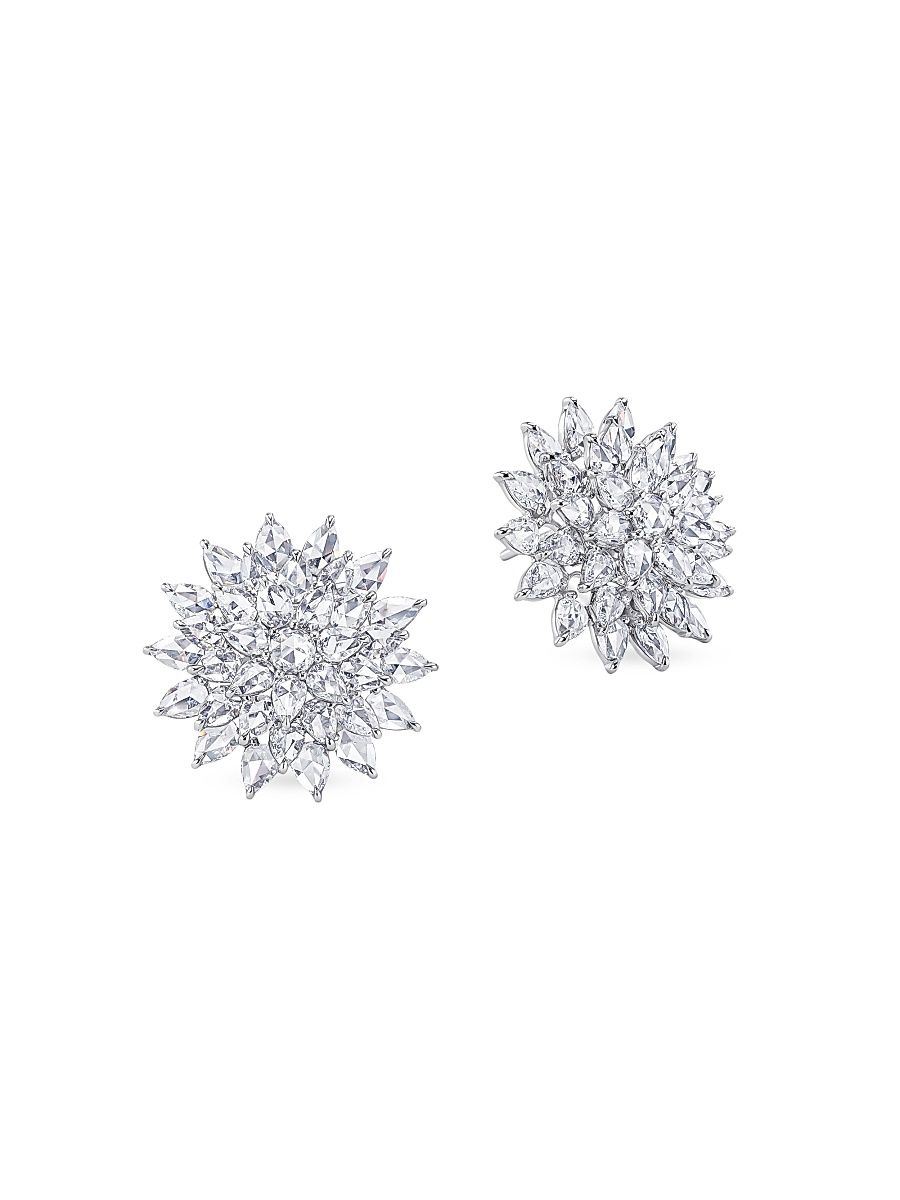 Women's Eclat 18K White Gold & 5.18 TCW Diamond Cluster Stud Earrings - White Gold