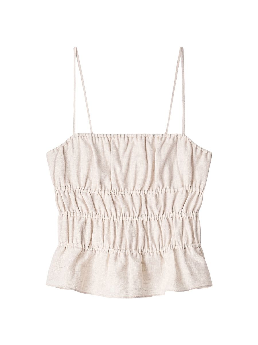 Women's Ayla Linen Tank - Natural - Size XL