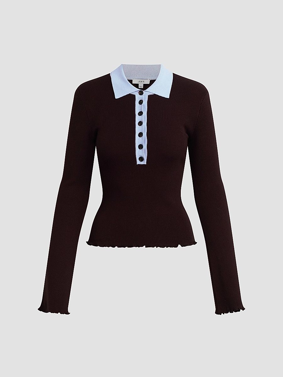 Women's The Riley Polo Sweater - Espresso - Size XS