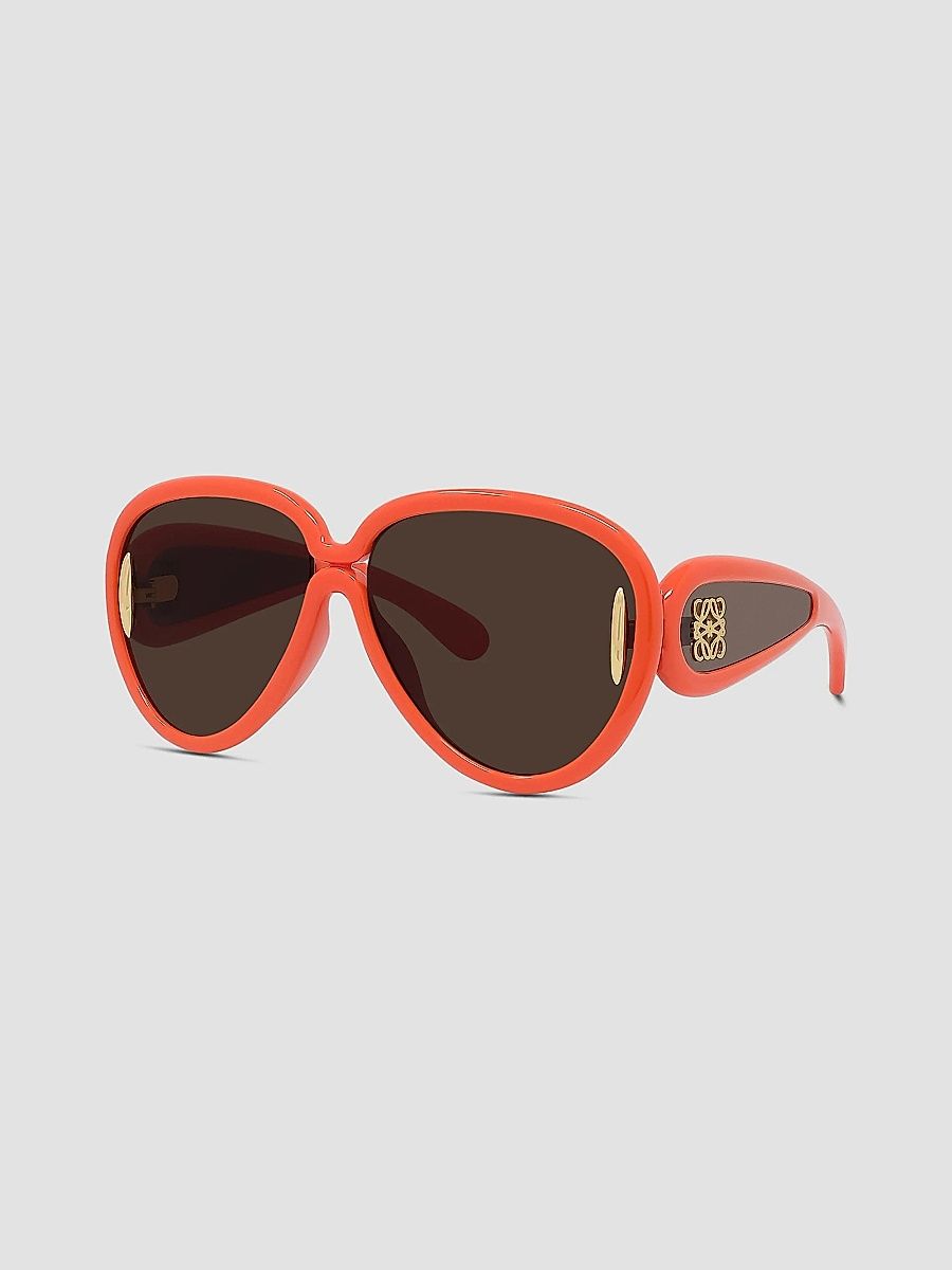 LOEWE Men's LOEWE x Paula's Ibiza 65MM Wave Mask Pilot Sunglasses - Orange Dark Grey
