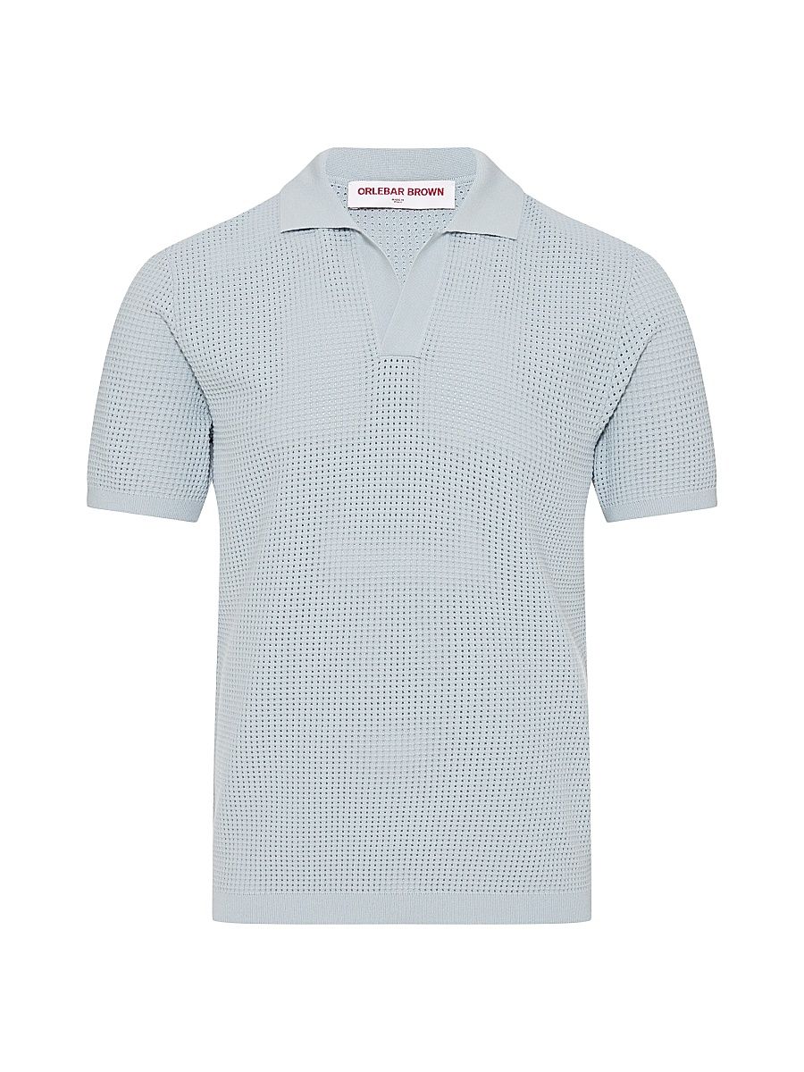 Men's Roddy Waffle-Knit Polo Shirt - Light Sky Pool - Size XL