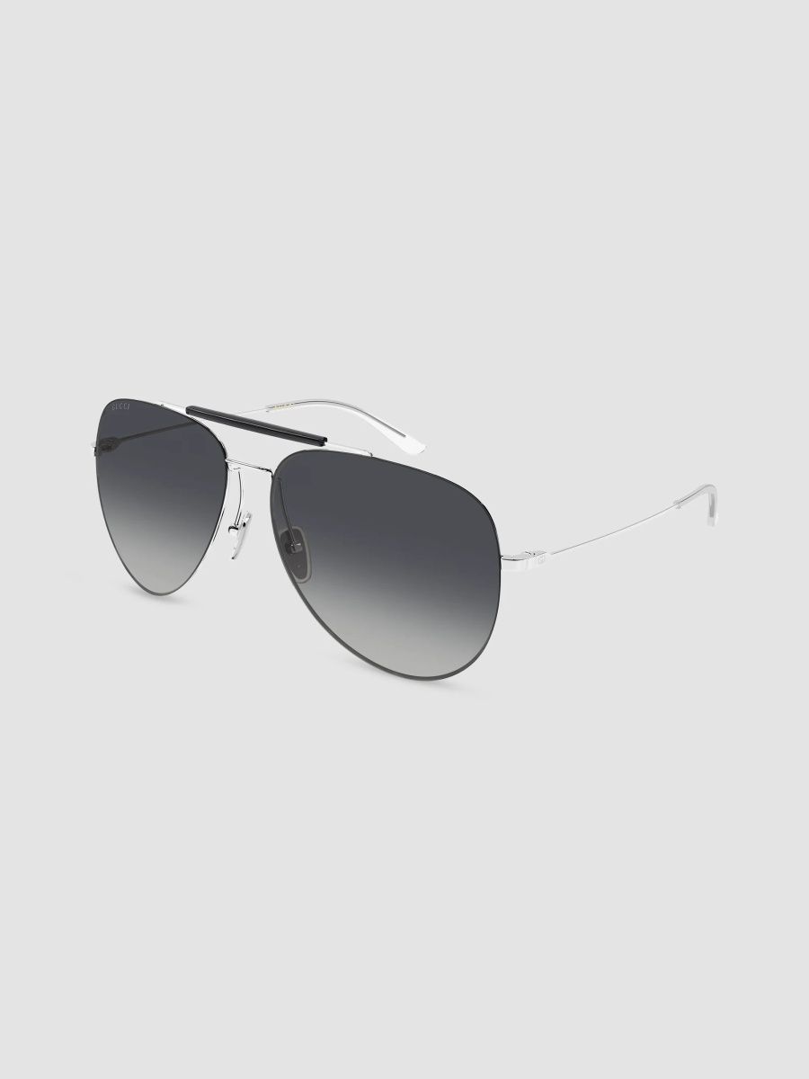 Gucci Men's Interlocking G 60MM Pilot Sunglasses - Silver