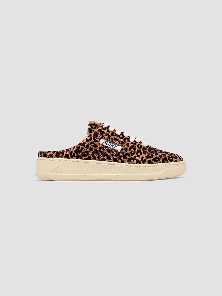 Women's Leopard-Print Lace-Up Mule Sneakers - Leoprint - Size 8