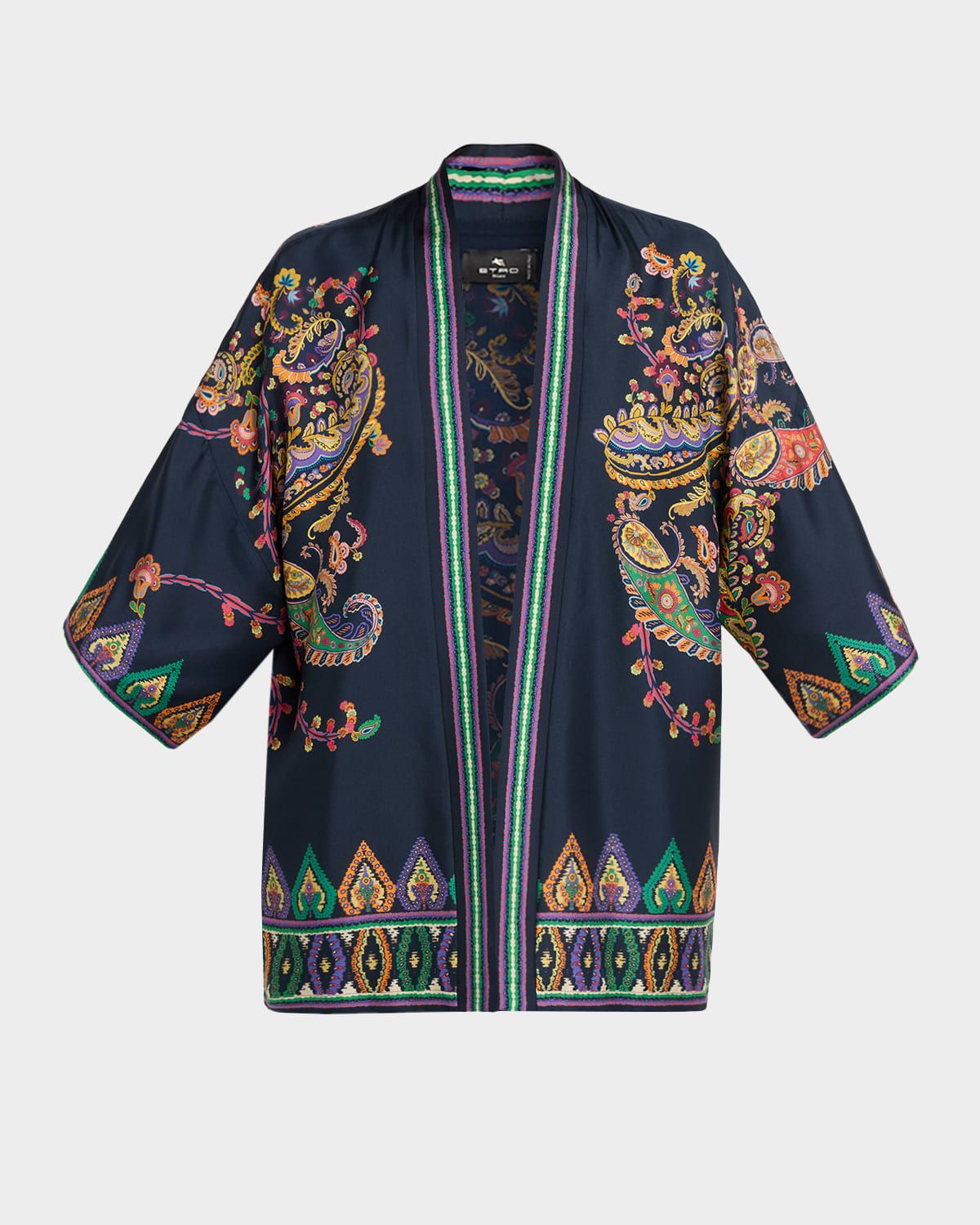 Paisley Silk Open Jacket