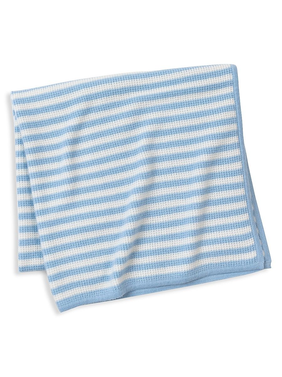 Stripe Cashmere Blanket - Ivory Light Pink