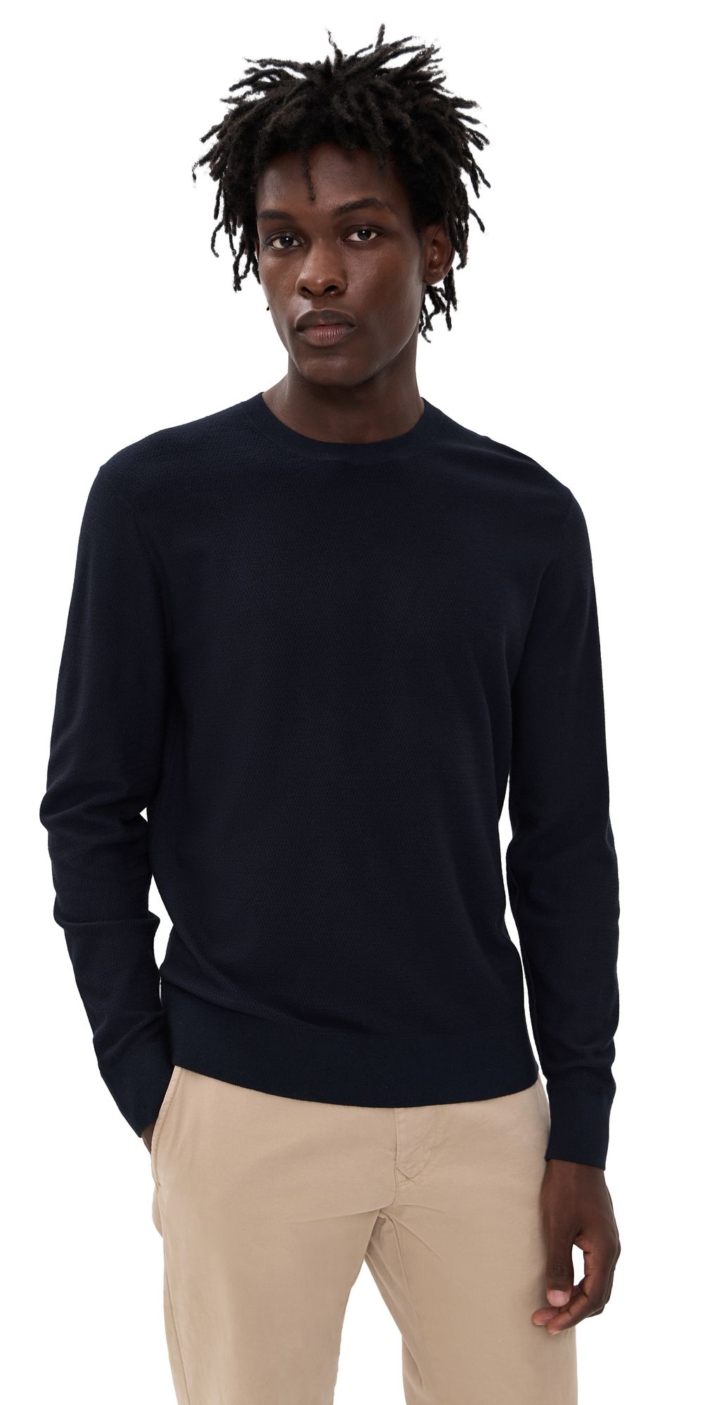 Theory Riland Crew Neck in Light Bilen Baltic M
