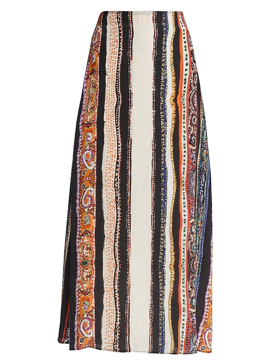 Women's Lennon Sabrina Printed Crepe Midi-Skirt - Size Large