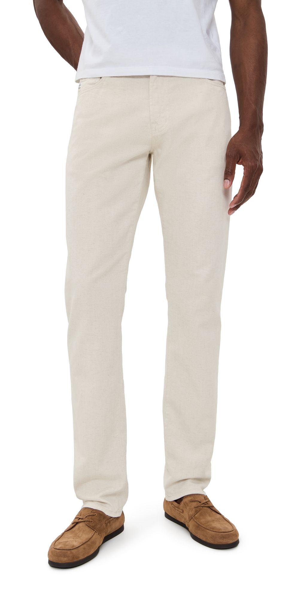 AG Everett Linen Slim Straight Pants 34 Natural 36