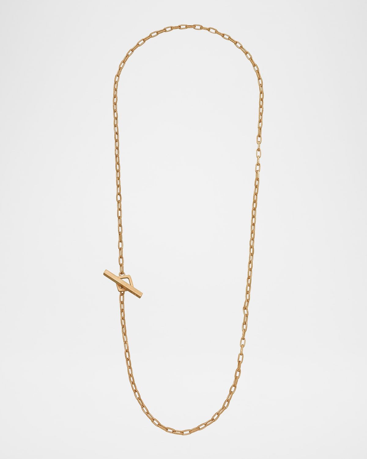 Men & apos;s Ulysses Hand Etched Link Lariat Necklace in Gold, 57mm