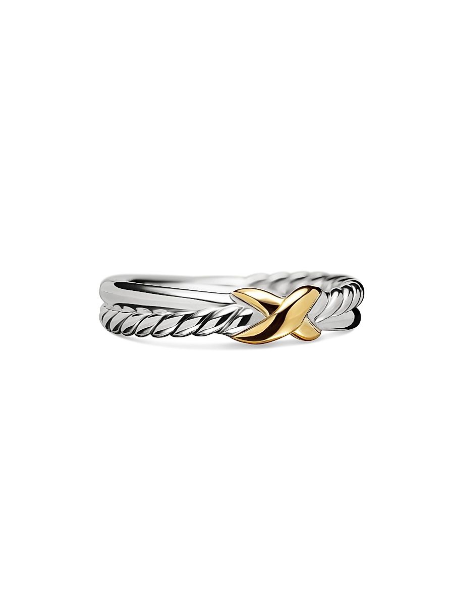 Women's Petite X Ring in Sterling Silver - Silver - Size 7