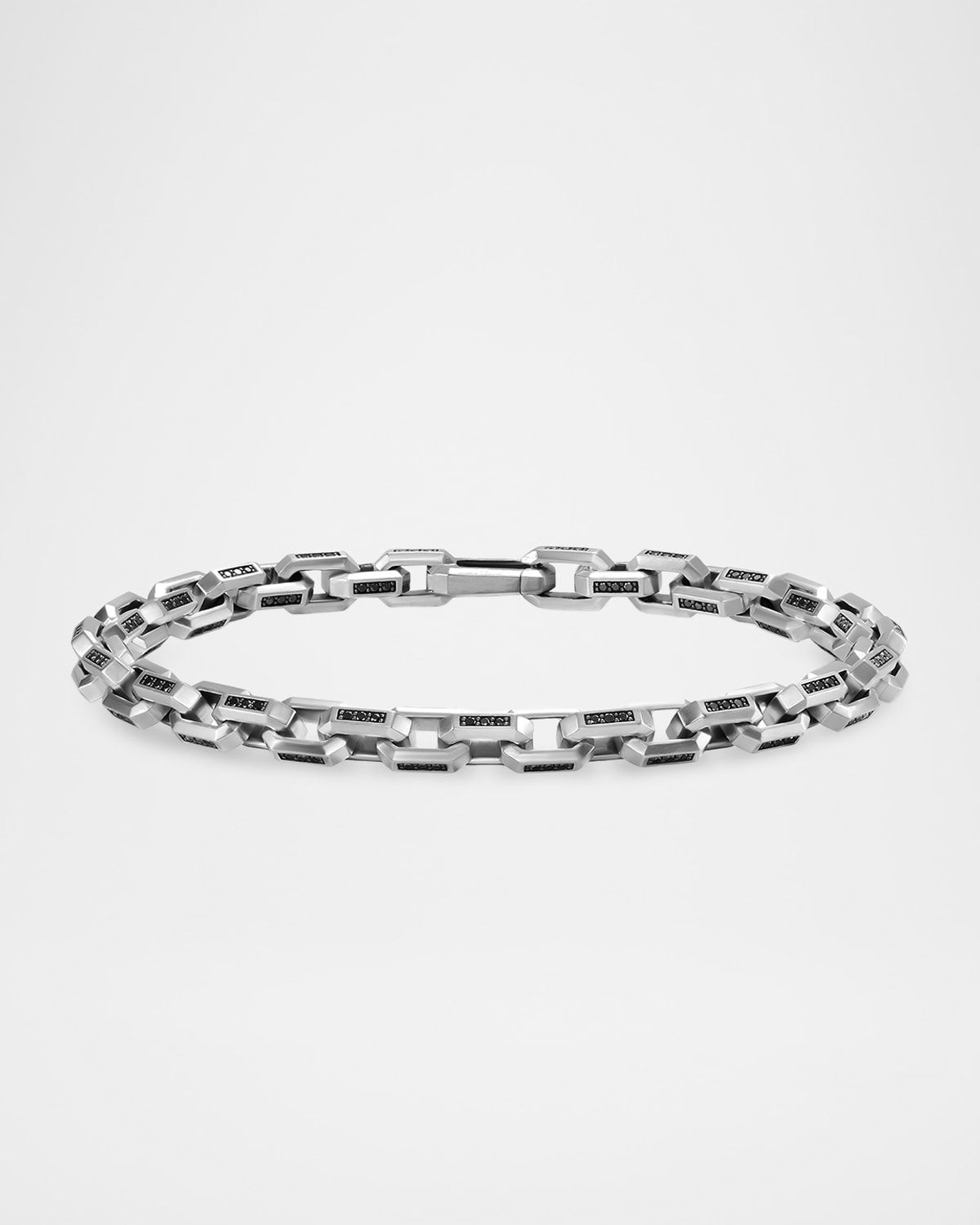 Men & apos;s Streamline Heirloom Chain Link Bracelet in Silver with Diamonds