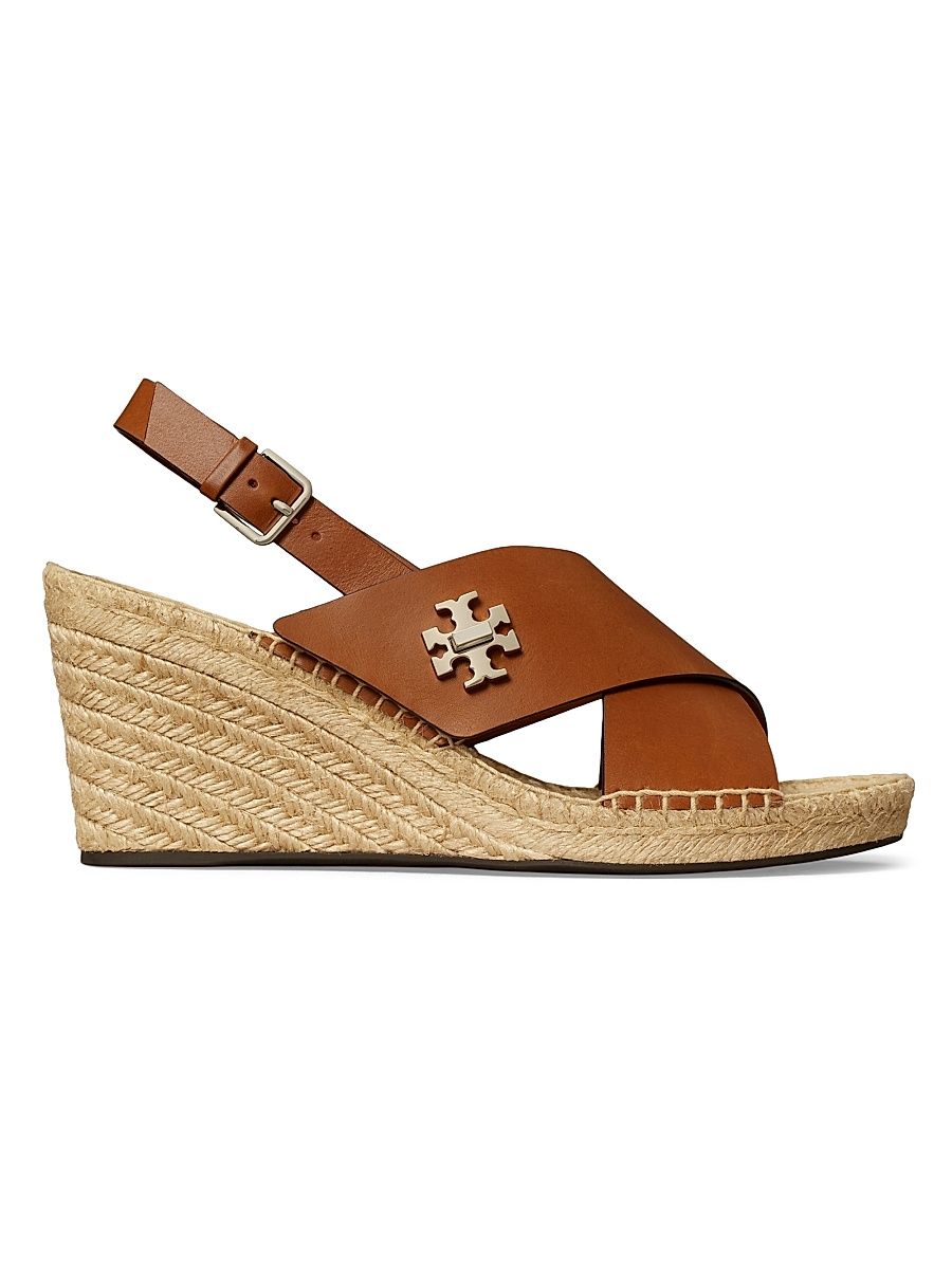 Women's 85MM Turn-Lock Espadrille Wedge Sandals - Classic Cuoio - Size 9.5