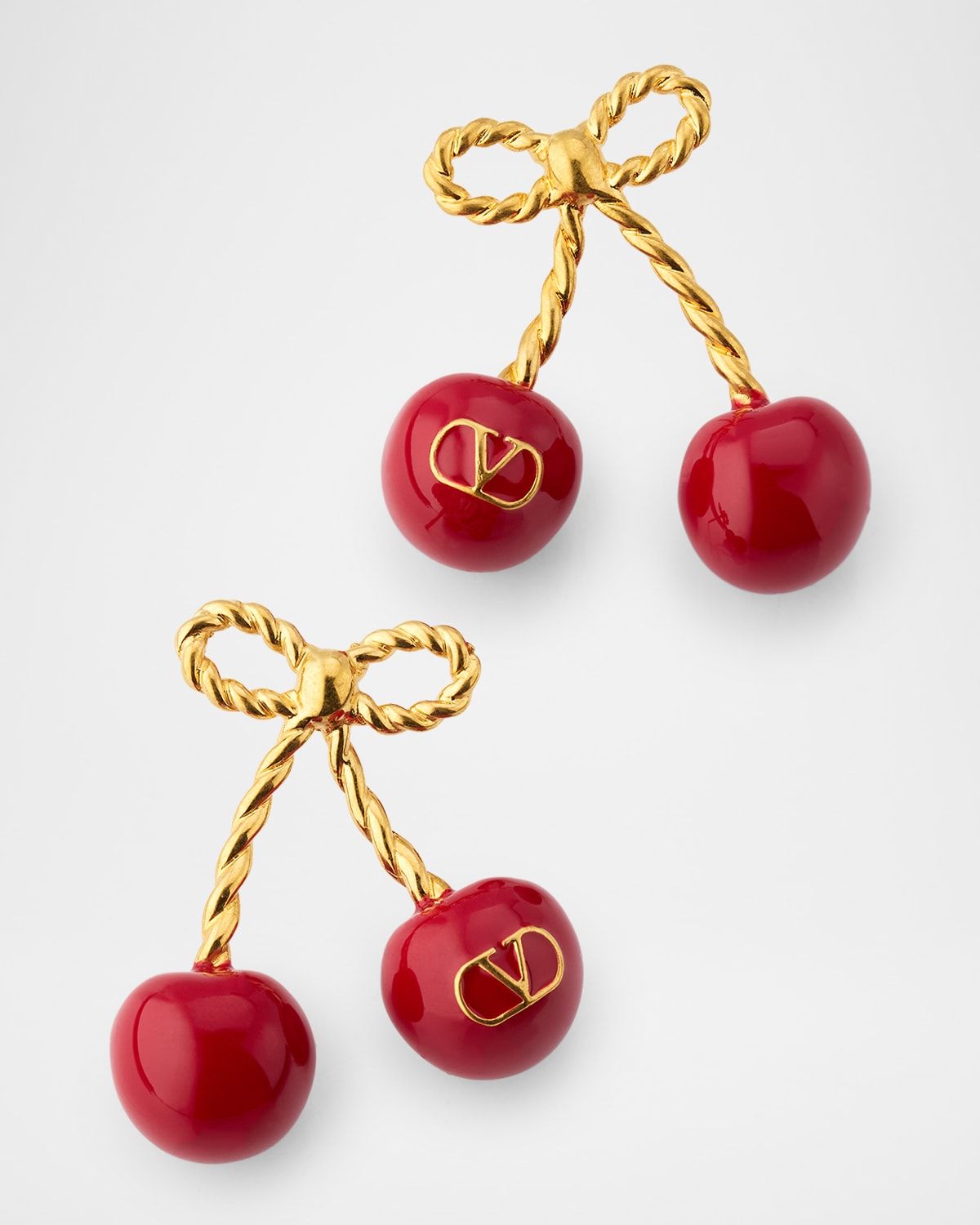 Cherryfic Metal and Enamel Earrings