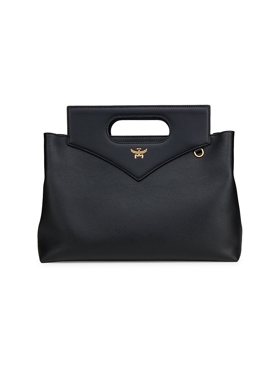 Women's Large Diamant Leather Top Handle Bag - Black