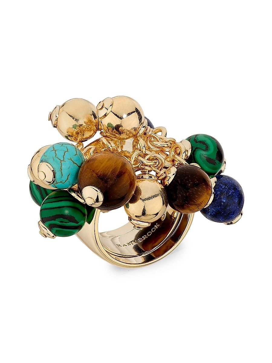 Women's Sienna Goldtone & Multi-Stone Ring - Blue Multi - Size 7