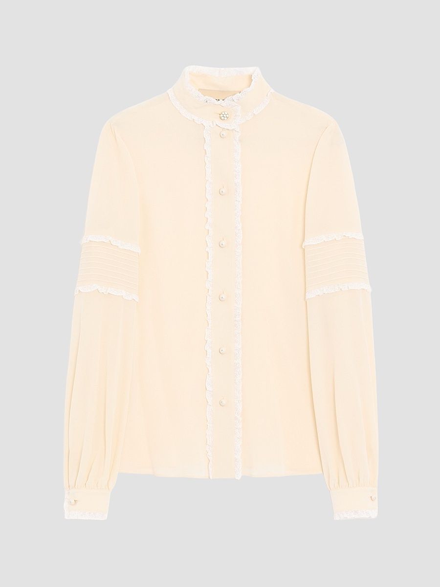 Women's Crepe De Chine Shirt - Vanilla - Size 12
