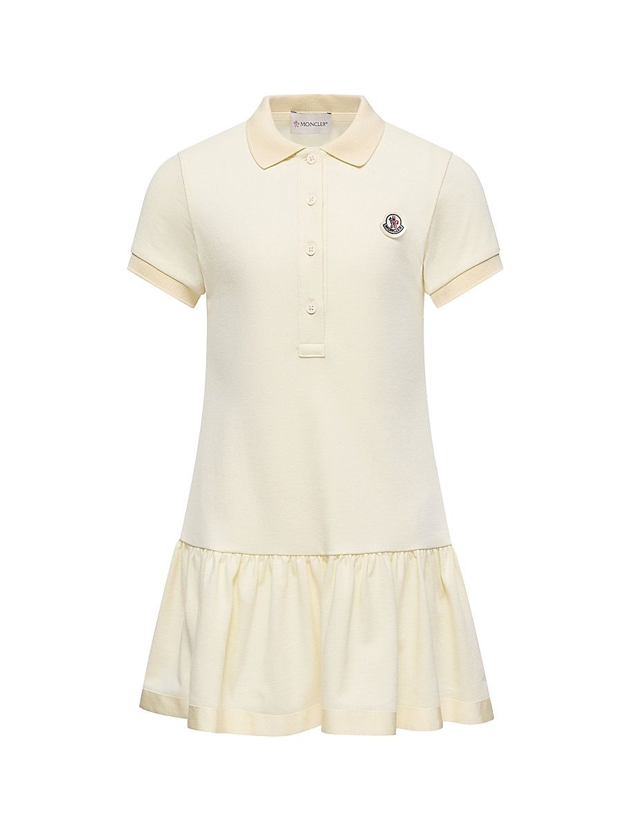 Little Girl's & Girl's Dress in Cotton Piquet - Light Yellow - Size 14