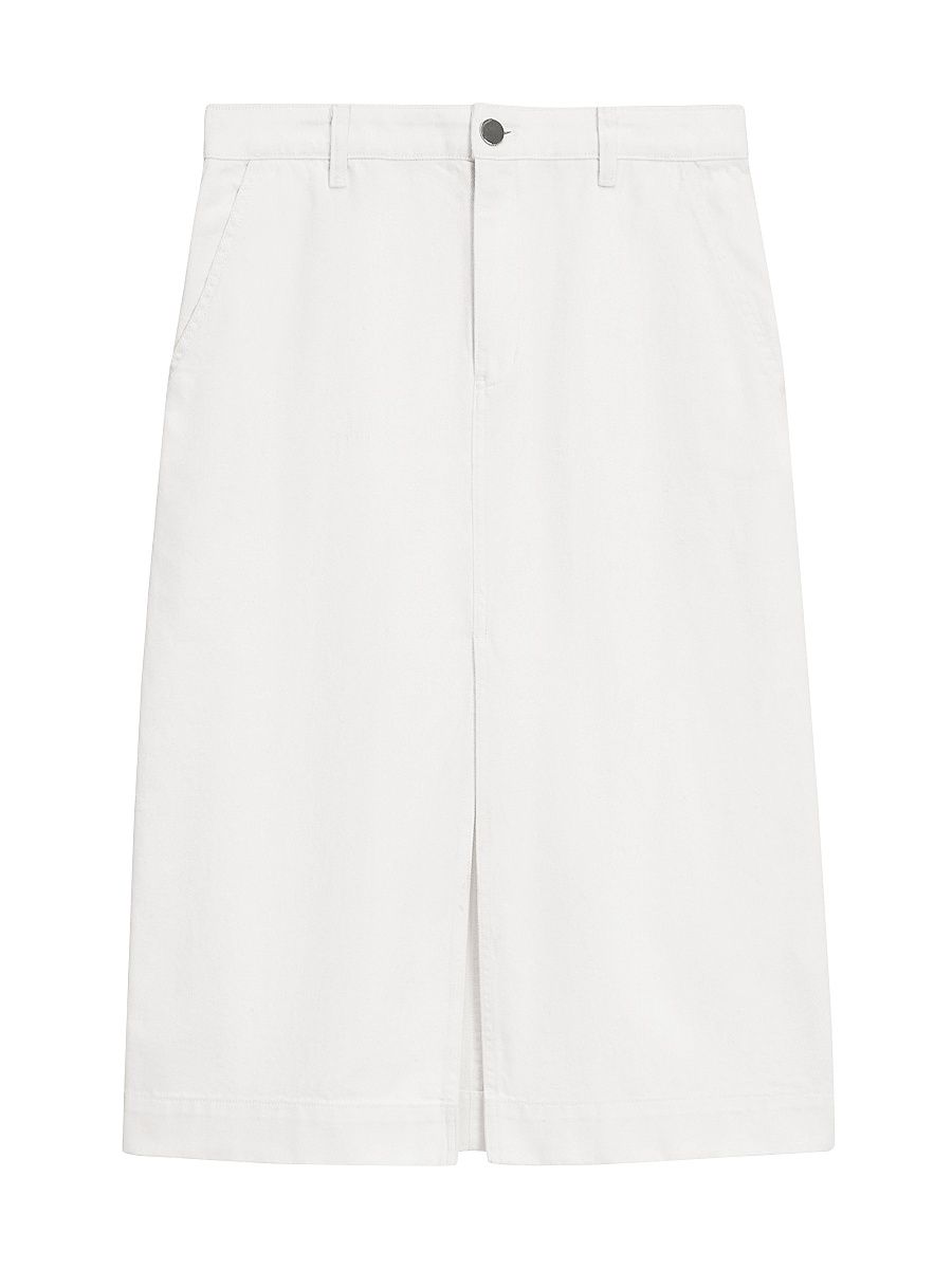 Women's Denim H-Line Midi-Skirt - Optic White - Size 30