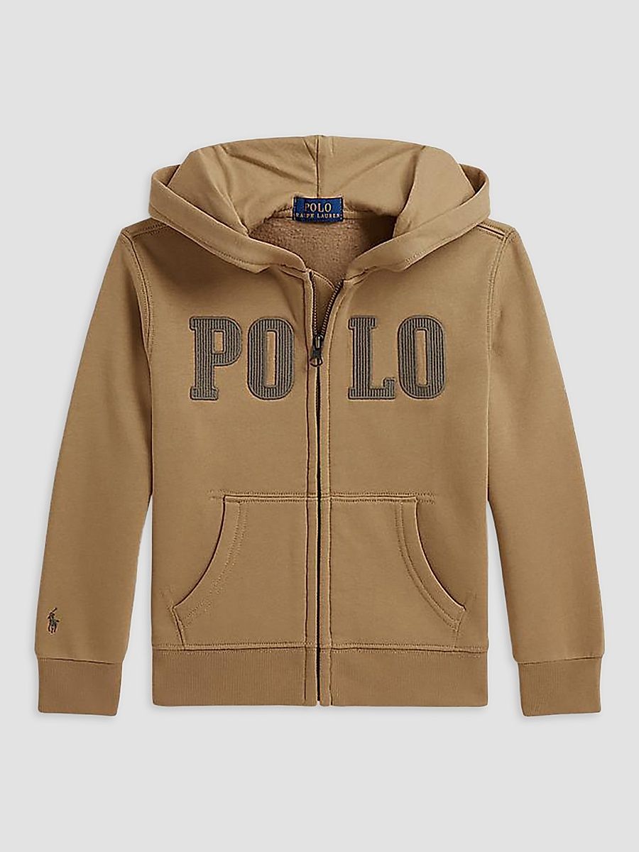 Little Boy's & Boy's Logo Zip Hoodie - Camel - Size 10