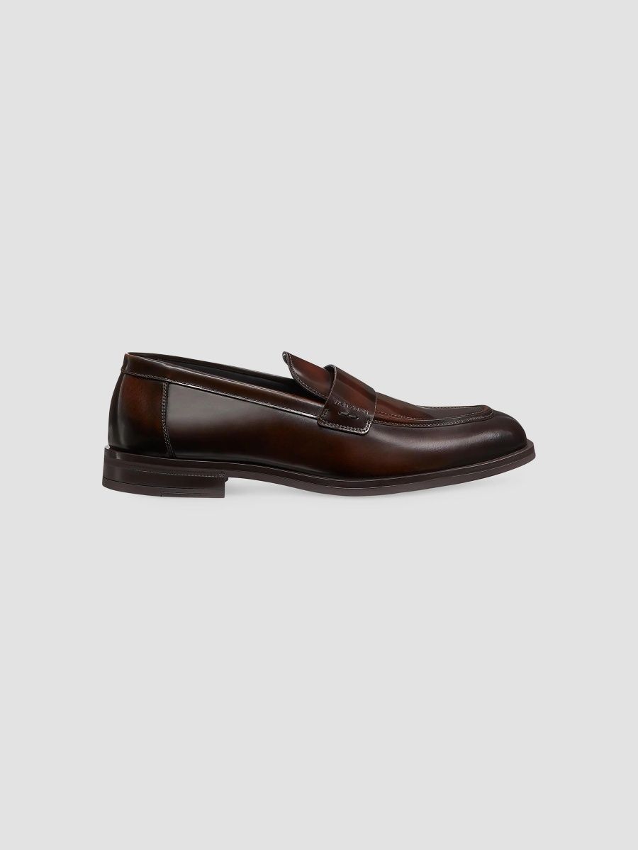 Stuart Weitzman Men's Club Classic Leather Loafers - Cognac - Size 11.5